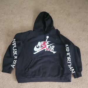 Nike Black Hoodie with White and Red Graphics